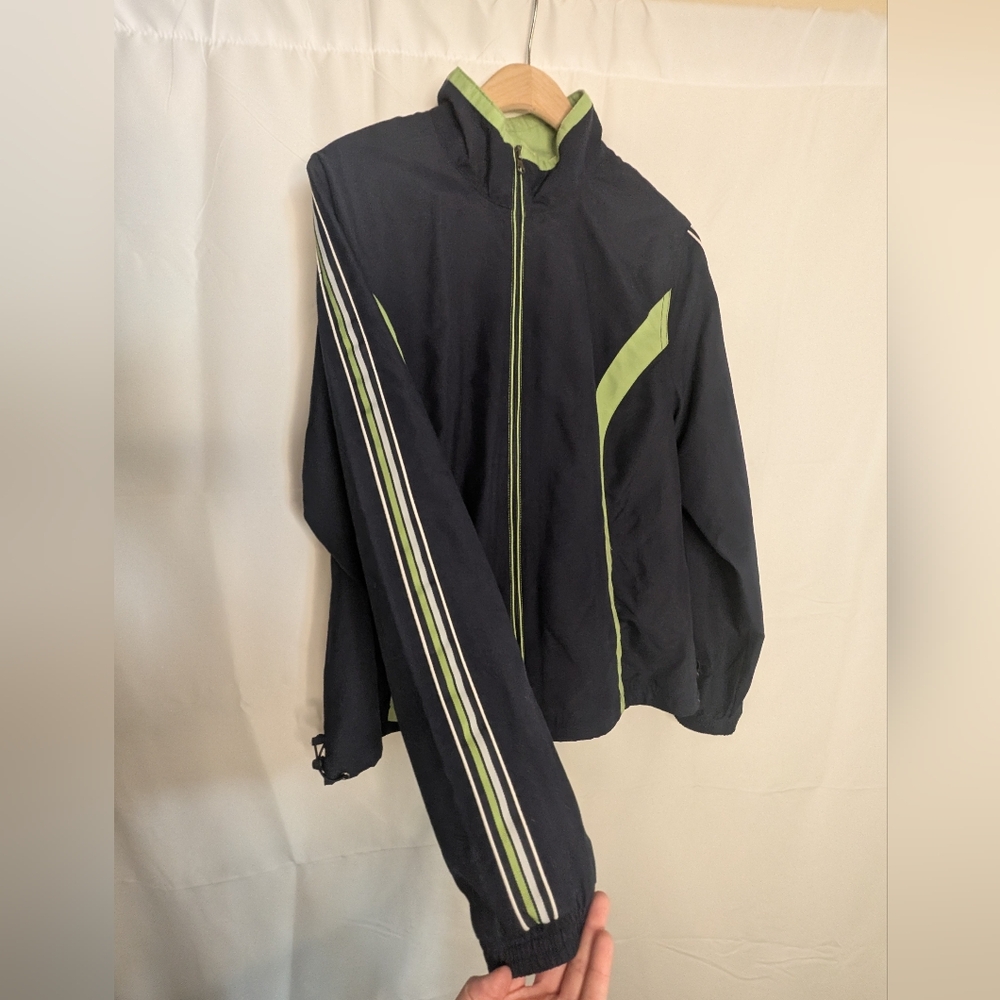 🔴5/$25 Women's Navy and Green Windbreaker Jacket - Picture 2 of 7